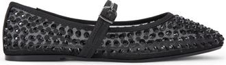 Kurt Geiger Womens Nina Mesh Gem Ballet Flats - Black Fabric - Size UK 5
