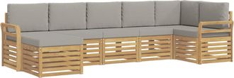 vidaXL Conjunto De Sof&aacute;s De Exterior 7 Uds. Blanco Y Gris Claro Vidaxl