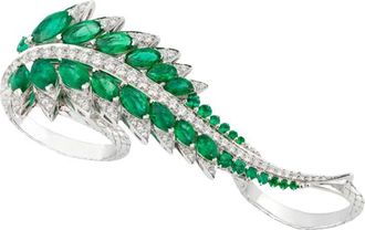 Stephen Webster Emerald Plumage Side Sweep Ring Size M