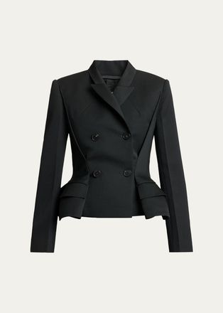 Givenchy Pinched Peplum Double-Breasted Jacket