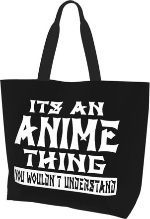 AOOEDM ItS An Anime Thing Ladies Canvas Tote Reusable Shopping Bag