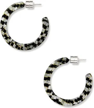 Machete Jewelry Mini Hoops in Perle Noir at Nordstrom
