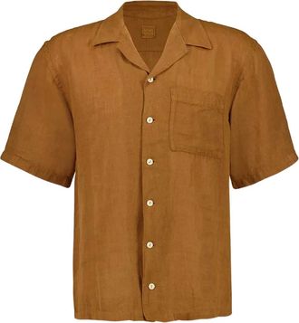 120% Lino Camicia in lino - Marrone