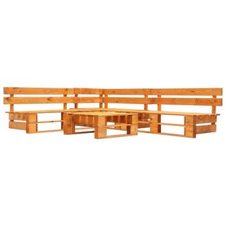 vidaXL Vidaxl Set Divani Da Giardino Su Pallet 4 Pz Marrone Ambra In Legno