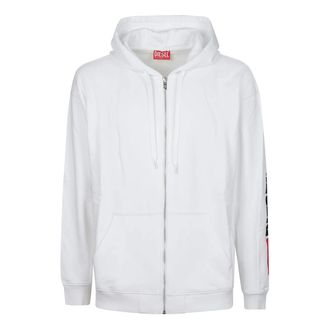 Diesel Zip-throughs, male, White, Size: M S-Boxt Zip Hood Div