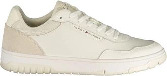 Tommy Hilfiger Bianco Polyurethane Sneaker - Heren - Sneakers - Wit - 46 EU - Leer - Schoenen