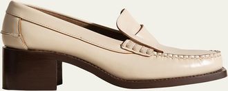 Hereu Sineu Leather Heeled Penny Loafers