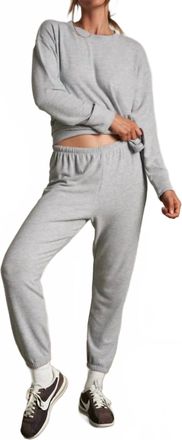 perfectwhitetee Marcie Brushed Sweater Pants In Heather Grey