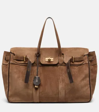 Brunello Cucinelli Large suede tote bag