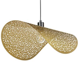 Beliani Beliani - L&aacute;mpara Colgante Iluminaci&oacute;n Estilo Retro Hierro Metal Tono Oro Krishna
