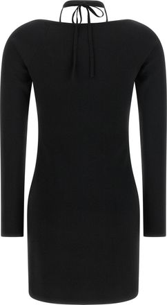 Elisabetta Franchi Gold-Zip Knit Dress - Black