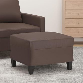 vidaXL Poggiapiedi Marrone 60x50x41 Cm In Similpelle - Vidaxl