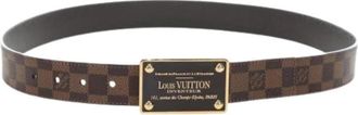 Louis Vuitton Pre-owned Vintage Damier Ebene Canvas Riem - Dames - Vintage Accessoires - Bruin - ONE Size - Vintage