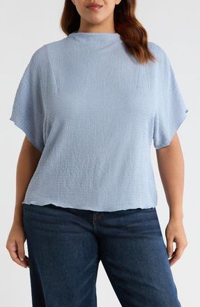 Vince Camuto Pucker Knit Top in Sky at Nordstrom, Size 2X