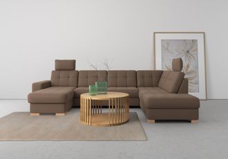 Sit&more Wohnlandschaft »Quincy U-Form« wahlweise mit Bettfunktion und Bettkasten