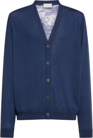 Pierre-Louis Mascia Tricot Cardigan Wol - Heren - Vesten - Blauw - S - Wol - Truien & Vesten