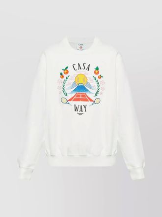 Casablanca cotton casa way mountain embroidered sweatshirt