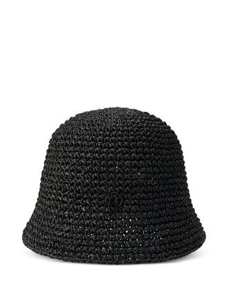 Maison Michel Pablo logo hat - women - Paper - OS - Black