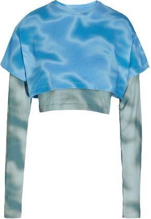8 by YOOX TIE-DYE PRINTED JERSEY DOUBLE LAYER T-SHIRT
