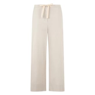Max Mara Wide Trousers, female, Beige, Size: 2XS Smmargento Wide Trousers