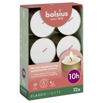 Bolsius waxinelichtjes goud (10 branduren) (box van 12)