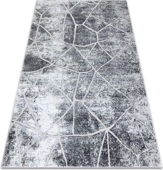 RugsX Rugsx - Alfombra Mefe Moderna 2783 M&aacute;rmol - Structural Dos Niveles De Vell&oacute;n Gris Grey 140x190 Cm