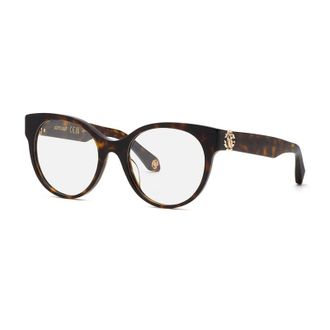 Roberto Cavalli Eyeglasses Round Full Rim, Dark Havana Frame And Clear Demo Lenses Lens Vrc027M0722