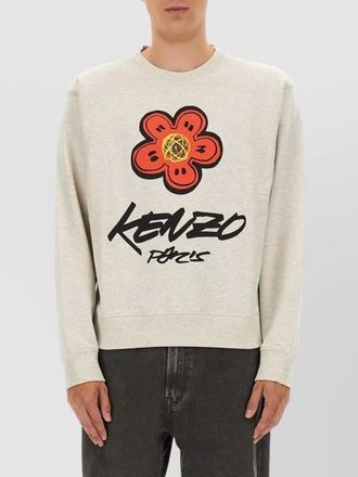 Kenzo cotton logo print crewneck sweatshirt