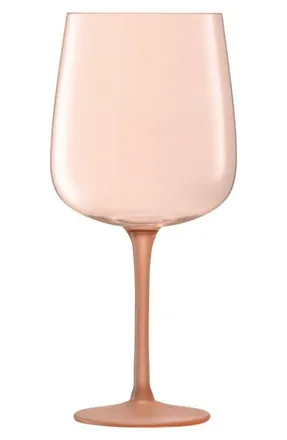 LSA Arc Contrast Set of 4 Wine Glasses in Coral at Nordstrom