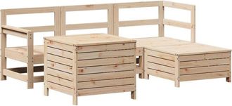 vidaXL Juego De Sof&aacute;s De Jard&iacute;n 5 Piezas Madera Maciza De Pino Vidaxl