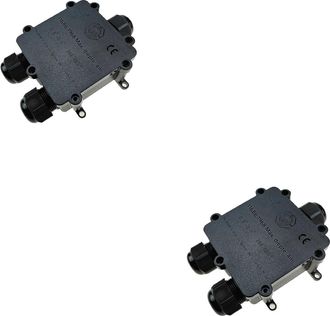 OEM Caja De Conexi&oacute;n Cable - T-branch Ip68 - 1 Entrada 2 Salidas 3 Polos - Impermeable Para Interior Y Exterior - Pl&aacute;stico - 73x71x29 Mm - 2 Unidades