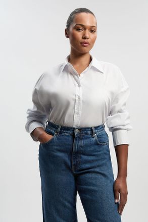 Karen Millen Womens Plus Size Tailored Cotton Button Through Shirt - White - Size 20 UK