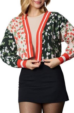Saachi Two-Tone Floral Cardigan in Red at Nordstrom Rack
