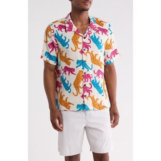 Raga Man Panthera Short Sleeve Shirt in Eggshell Multi at Nordstrom Rack, Size X-Large