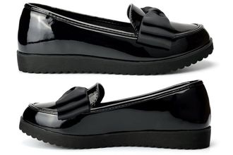 Generic Girls School Shoes Womens Loafers Girls Slip On School Shoes Patent Shoe Slip in Shoe Ladies Loafers Work Office Womens Loafer Flats Shiny Black 5 UK