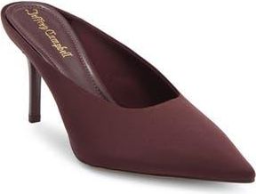 Jeffrey Campbell Ecoute Pointed Toe Mule in Brown Satin at Nordstrom Rack, Size 9