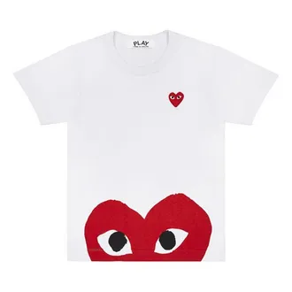 Comme Des Gar&ccedil;ons Bottom Heart Eye T-Shirt White/Red AZ-T034-051-1
