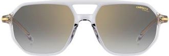 Carrera Carrera 54mm Rectangular Sunglasses in Grey Gold/Grey Sf Gd Sp at Nordstrom