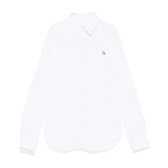 Maison Kitsun&eacute; Camisa regular de popelina de algod&oacute;n - female - Maison Kitsun&eacute; - Shirts - White - XS - Blouses & Shirts