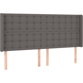 vidaXL Cabecero Con Led Cuero Sint&eacute;tico Gris 163x16x118/128cm Vidaxl