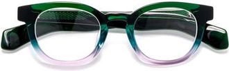 Eyebobs Total Wit 45mm Round Reading Glasses in Emerald /Rose Quartz Fade at Nordstrom, Size +2.00