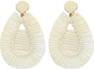 Panacea Raffia Teardrop Earrings in Ivory at Nordstrom Rack