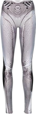 Ottolinger x Puma abstract-print leggings - women - Polyester/Elastane - L - Neutrals