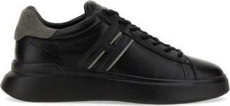 Hogan H580 Suede Heel Tab Leather Low-Top Sneakers
