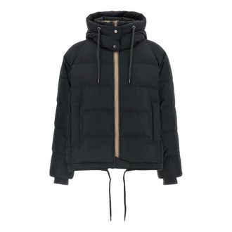 Brunello Cucinelli Jassen, Dames, Zwart, XS, Katoen, Taffeta Down Jacket