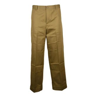 Maison Kitsun&eacute; Heren, Broeken, Groen, Maat: W44 Katoen