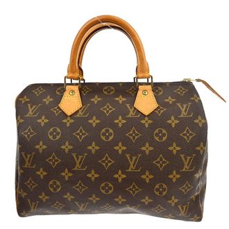 Louis Vuitton Speedy Handbag Monogram Canvas Brown Canvas Handbag (Pre-Owned)