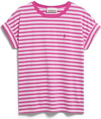 Armedangels Idaara Stripes T-Shirt f&uuml;r Damen | rosa