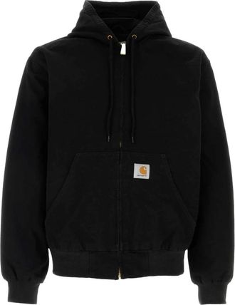 Carhartt Work in Progress Black Denim Active Jacket - Heren - Vesten met rits - Zwart - S - Denim - Hoodies & sweatvesten
