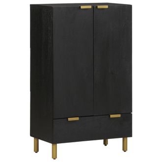 Berkfield Home Highboard Black 60x33x100 cm Engineered Wood | Size: 60 x 33 x 100 cm